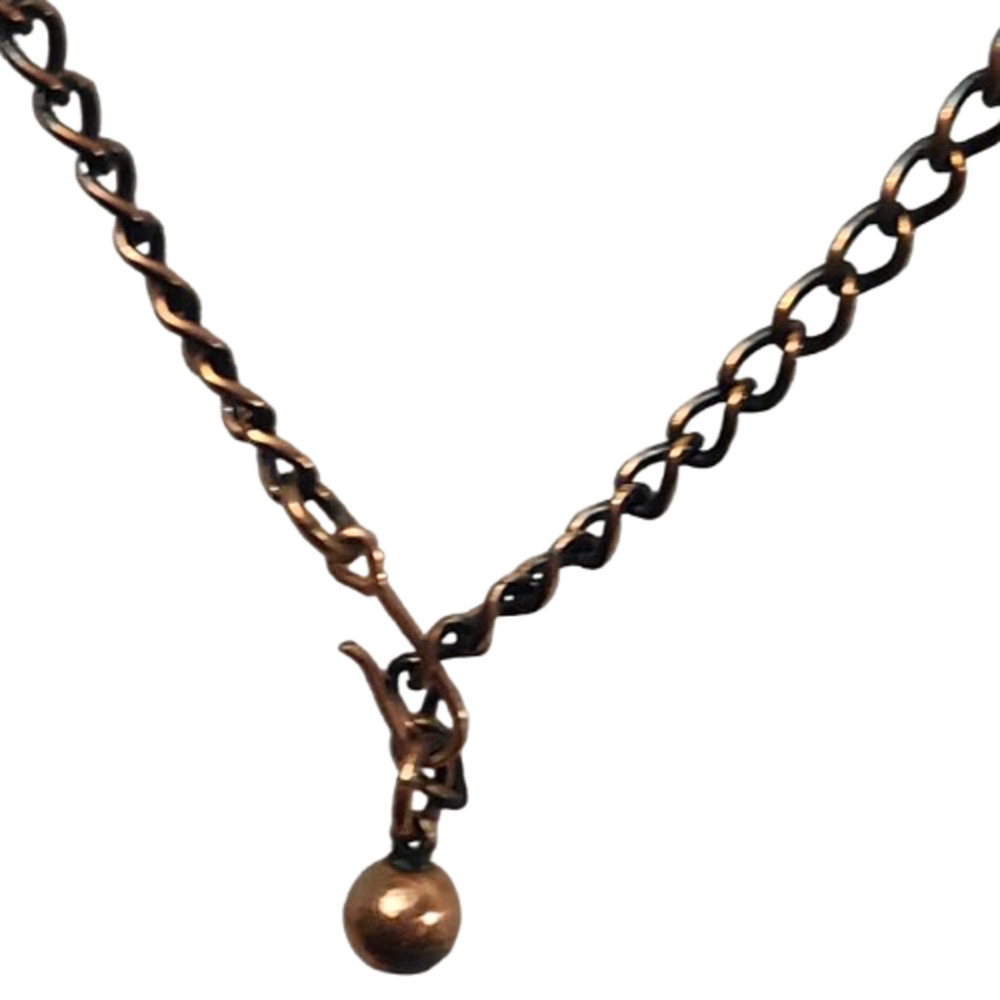 Vtg Solid Copper Mid Century Leaf Adjustable Neck… - image 5